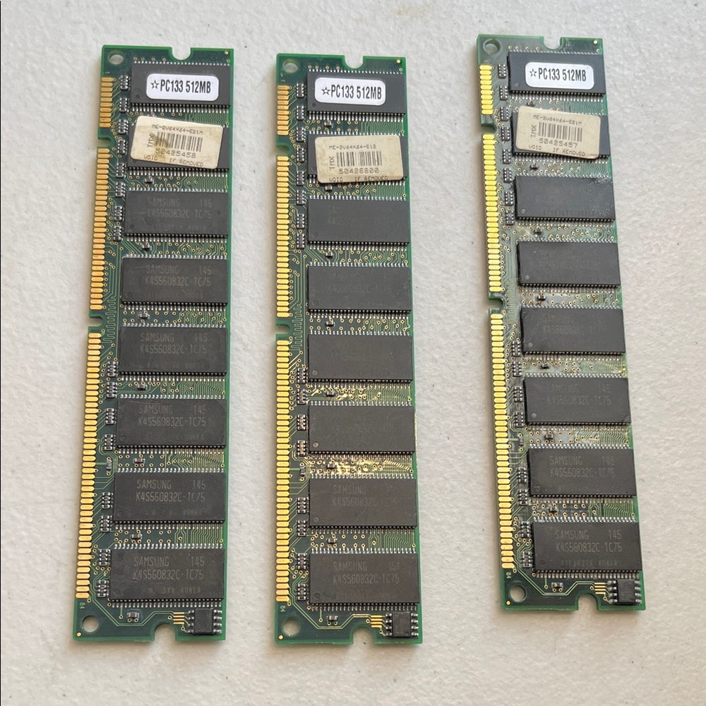 512MB PC133 RAM Module this is for one stick there are three available